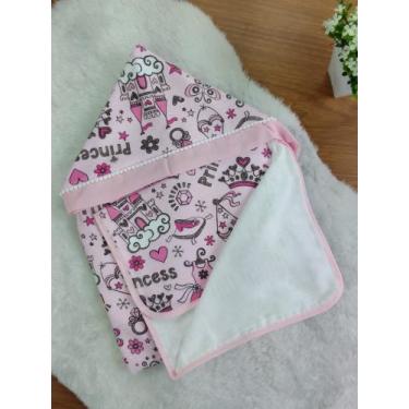 Imagem de Toalha de Banho PRINCESS ROSA para Bebê Infantil com Capuz Forrada - H
