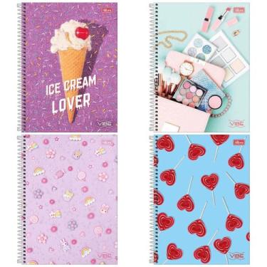 Imagem de Caderno Espiral Capa Dura 10 Matérias - 160 Folhas - Vibe Feminino - T