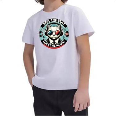 Imagem de Camiseta Infantil Gato feel the beet love music - Alearts, 8