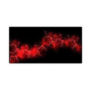 Imagem de Mouse Pad Gamer Extra Grande 70x35cm MP-7035C – Superfície Precisa em Tecido Premium, Base Emborrachada Antiderrapante, Bordas Costuradas, Conforto e Durabilidade (RAIO VERMELHO, 700X350X3MM)