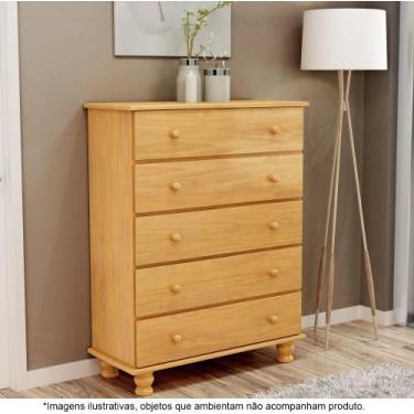 Imagem de Cômoda para Quarto 5 Gavetas Ônix Mel - Straub Web