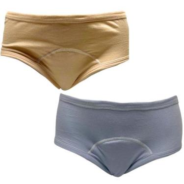Imagem de Calcinha Absorvente Algodão Segura Escapes Urina 2un BEG/CZ - Minha Es