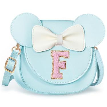 Imagem de Aganmi Linda bolsa tiracolo para meninas 2, 3, 4, 5, 6, 7, 8 anos, presente de aniversário, carteira infantil, Azul, 7.1*6.7*3.1in (18*17*8cm), F