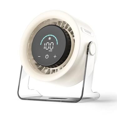 Imagem de Basike Ventilador de Mesa USB, 3 Velocidades Super Silencioso, Portátil Ideal para Escritório, Computador, Quarto, Estudos e Viagens Ventilador Pequeno com Base Antiderrapante (Cáqui)