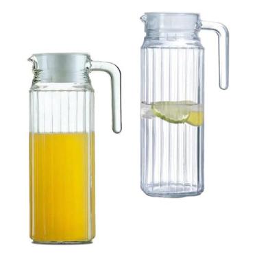 Imagem de Jarras De Vidro Suíça 1 Litro Jarra Para Suco Água Vidro Resistente (2)