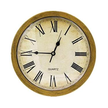Imagem de XFNVXC Relógio de parede para quarto, relógio de parede redondo de quartzo com espaço de armazenamento oculto, números romanos vintage, relógios para sala de estar, escritório, casa, relógio de parede