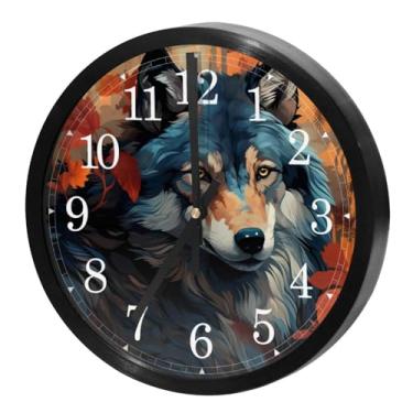 Imagem de LILINWAN Relógio de parede 24 cm sem tique-taque silencioso operado por bateria relógio de parede redondo moderno estilo simples decoração relógio para escritório/escola/quarto/sala de estar