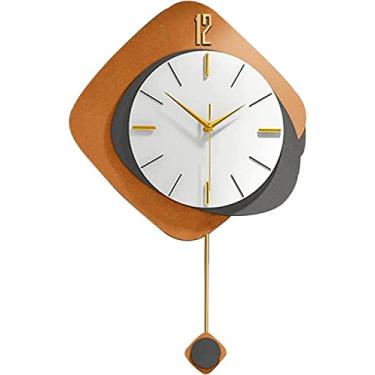 Imagem de Relógio de parede arte moderna relógio de parede moderno de qualidade com pêndulo, relógio de parede silencioso relógio de parede decorativo sem tique-taque para sala de estar, salões, escritório