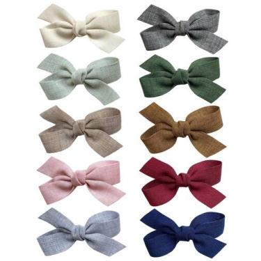 Imagem de Clipes de laços de cabelo para bebês e meninas Cherssy, 10 peças de ja