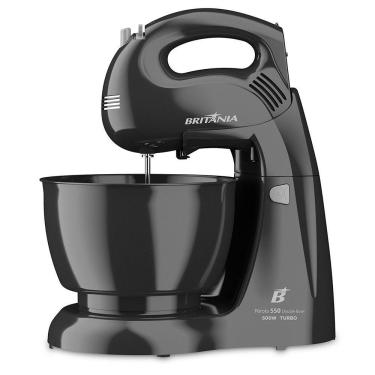 Imagem de Batedeira Britânia Turbo Double Bowl Pérola 500w 2 Tigelas Preto 220v