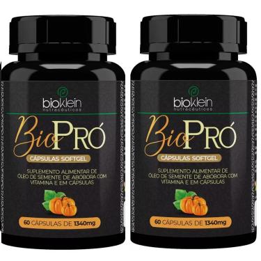 Imagem de Kit 02 ÓLEO BIO PRO (Semente de Abóbora com Vitamina E) 1340mg 60 Caps Bioklein