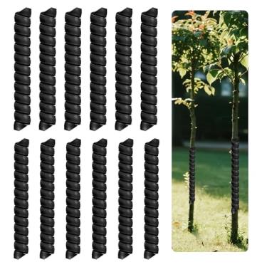 Imagem de 12 peças de protetor de tronco de árvore, 2 tamanhos, protetor de tronco de árvore em espiral, protetor de casca de árvore, tubinho para proteger mudas de veados, coelhos, gatos, roedores, cortadores