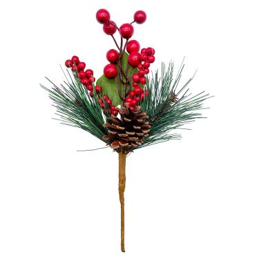 Imagem de Pick Berry com Pinha 26cm Cazza Vermelha