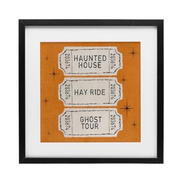 Imagem de Stupell Industries Impressão emoldurada cinza Wee Bit Wicked Tickets sob vidro, design de Veronique Charron, 13 x 13