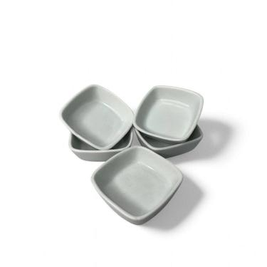 Imagem de Kit 5 Peças Mini Travessa Quadrada Porcelana Capacidade 55Ml