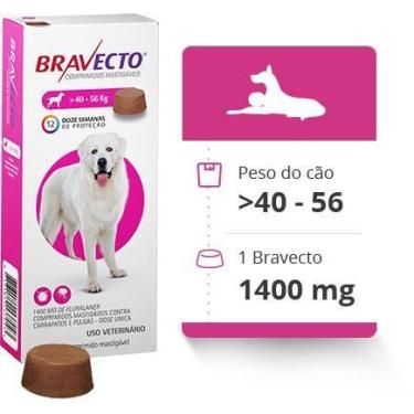 Imagem de Msd Bravecto Cães, 1400Mg - 40 a 56kg