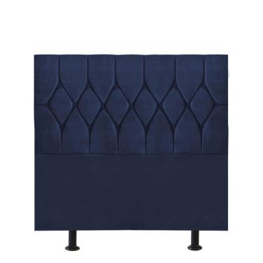 Imagem de Cabeceira Estofada Cama Box Solteiro 90cm Istambul Corino Azul- Mabe Magazine