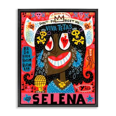 Imagem de Stupell Industries Selena Don't Forget Me arte de parede em tela flutuante com moldura cinza, design de Jorge R. Gutierrez, 53 x 43 cm