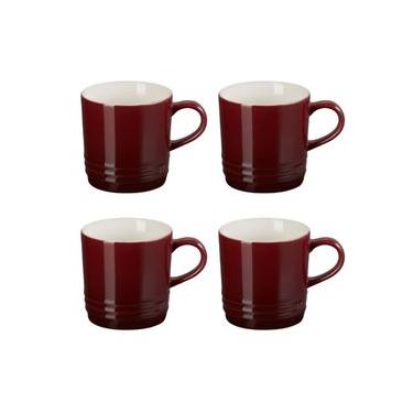 Imagem de KIT LE CREUSET 4 CANECAS EM CERAMICA 200ML VERMELHO RHONE