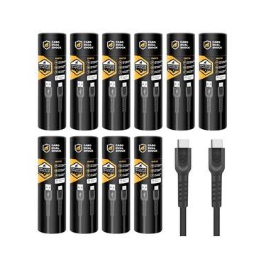 Imagem de Cabo Dual Shock Tipo C / Type C - Preto - 1,2 m - no Atacado - Caixa Fechada 10 Unidades - Gshield