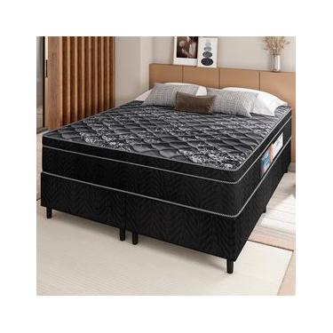 Imagem de Cama Box Queen Portobel + Colchão Queen Portobel Diplomata Orthopedic com Espuma D-33 65x158x198 cm - Preto