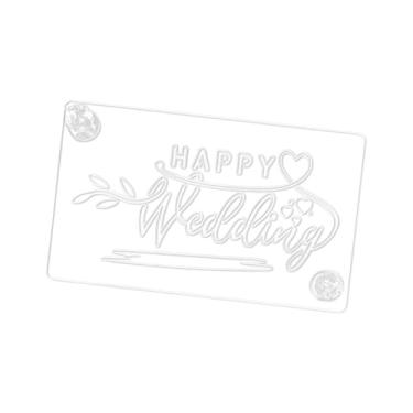 Imagem de MotiveTech Molde para decoração de, incluindo tiramisu, em placa, criativo e, ideal para decorar biscoitos e em casa ou em cafeterias, Feliz Casamento