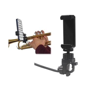 Imagem de Lira de telefone ajustável para trompete, lira de clarinete, acessórios para trompete, lira de telefone, lira de flauta, lira de trompete para trompete ou corneta (diâmetros de tubo redondo ajustável