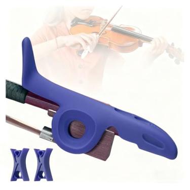 Imagem de QZAVIRE Corretor de aderência para violino com 2 tampas, laço de silicone, acessório de auxílio de ensino para iniciantes (azul)