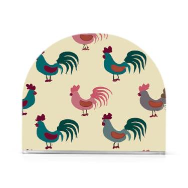 Imagem de JUZIHAI Porta-guardanapos de galos fofos para mesa dispensador de guardanapos de acrílico para mesa suporte de lenços independente para cozinha sala de jantar bar festa decoração de casa