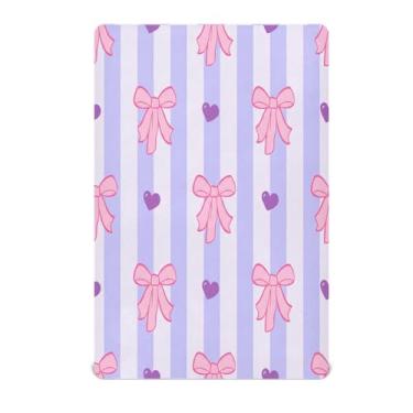 Imagem de Qilmy Lençol de berço de microfibra respirável e macio para meninos e meninas, lençol com elástico para berço padrão e colchão, 68,5 x 99 cm, roupa de cama de bebê