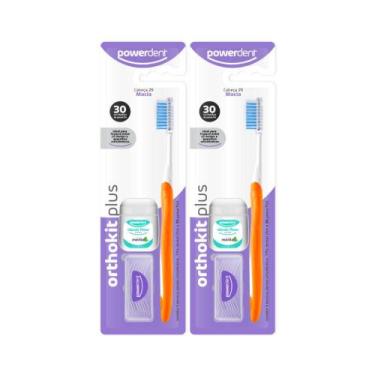Imagem de Kit 2 Orthokit Plus Passador de Fio Dental 25m Limpeza Eficiente Entre
