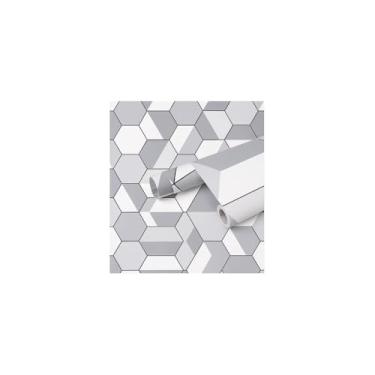 Imagem de Papel de Parede Adesivo PVC Estampa Tela Geométrica, 5 Metros x 45cm, Impermeável, Autoadesivo, Decoração Moderna