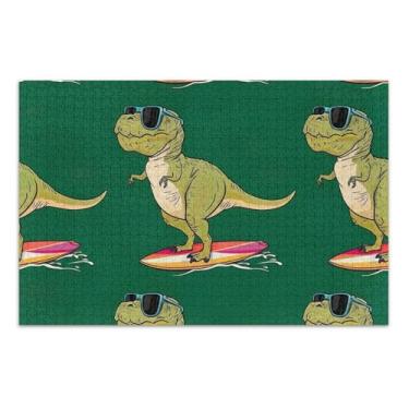 Imagem de Quebra-cabeças 500 peças para adultos família presentes elefante branco dinossauro legal engraçado paisagem verde quebra-cabeça animal arte floral, 50 x 35 centímetros