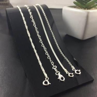 Imagem de Promoção 4 Pulseira Fem. Prata Maciça 925 Laminada E Torcida - Lojas L