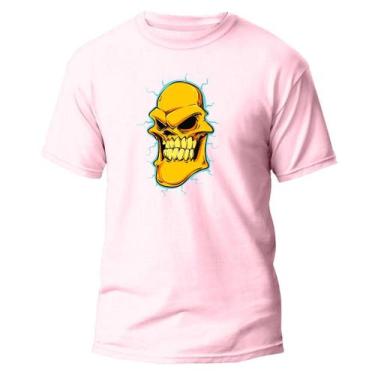 Imagem de Camiseta Algodão Premium Estampa Digital Caveira Amarelo DTF - Pavesi,