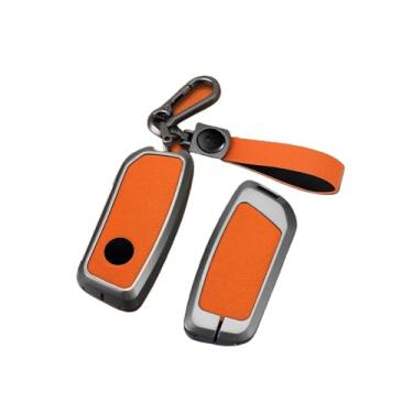 Imagem de Liga de zinco caso chave do carro capa compatível com bmw x1 u11 g70 7 série i7 x7 g07 lci ix i20 g09 xm u06 g81 m3 2023-2024 anti-risco(Rope Buckle-Orange)