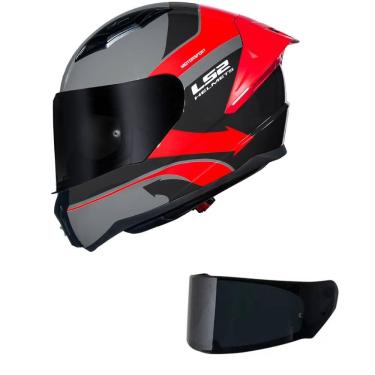 Imagem de Capacete LS2 FF810 Vigo Vision Cinza e Vermelho Mais Viseira Fumê