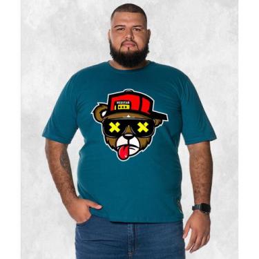 Imagem de Camiseta Plus Size Premium Estampada Algodão Boné Bolado 3.0, Azul, G3