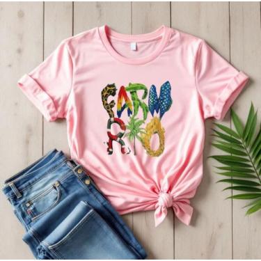 Imagem de Camiseta Feminina Estampada T-Shirt Blusinha Algodão FarmRio Estilo Bl
