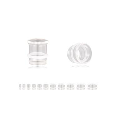 Imagem de 6ixGosh 1 par de alargadores de orelha de vidro, calibres finos de alargamento único para expansores de orelha de 6 mm a 25 mm disponíveis para mulheres e homens, 10mm(00G), Vidro, Sem Pedra Preciosa