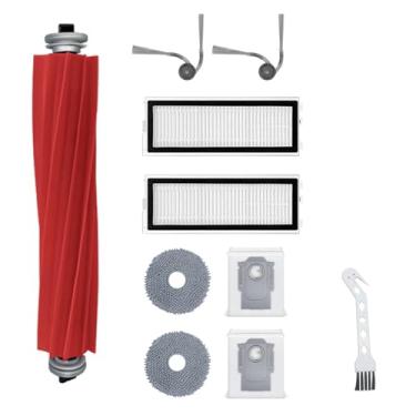 Imagem de NUHFUFA 10 peças de acessórios de robô aspirador de pó para Robo Rock QV35A/QV35S, 1 escova principal/2 escovas laterais/2 filtros/2 lenços/2 x saco de poeira