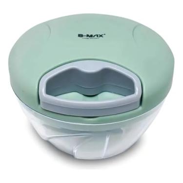 Imagem de Mini Processador Triturador de Alimentos Manual 500ml | Picador de Alho e Cebola com 3 Lâminas Inox