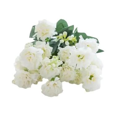 Imagem de Pequenas Flores Artificiais De Cravo Com 5 Hastes E 15 Cabeças Para Gu