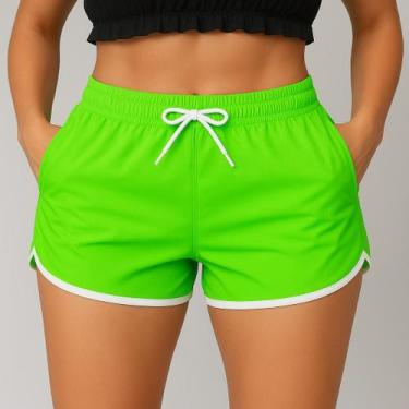 Imagem de Short Moda Praia Feminino Tactel Fitness Moda Verão Elástico - Versitz