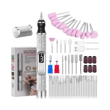 Imagem de Máquina De Furar Unhas Elétrica Profissional Sem Fio Com 3 Velocidades