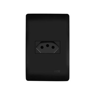 Imagem de Tomada Fame Habitat Black 2p+t 10a Com Placa 4x2 Preta