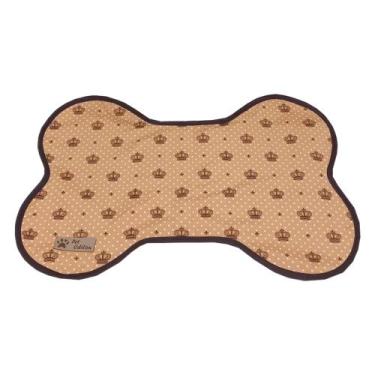 Imagem de Tapete Pet Ossinho Para Comedouro e Bebedouro Pra Cães e Gatos Antider