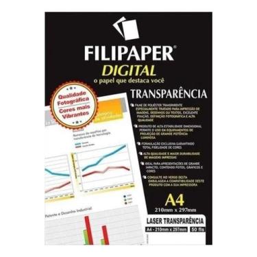 Imagem de Transparência Laser com Tarja Filipaper PRO 50 folhas