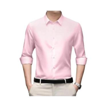 Imagem de Camisa De Trabalho Masculina Slim Fit De Manga Longa, Não Amassa, Core