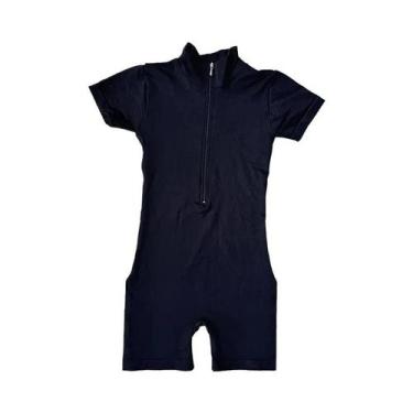 Imagem de Macacão Feminino De Verão Com Zíper E Manga Curta Para Academia, Fitne